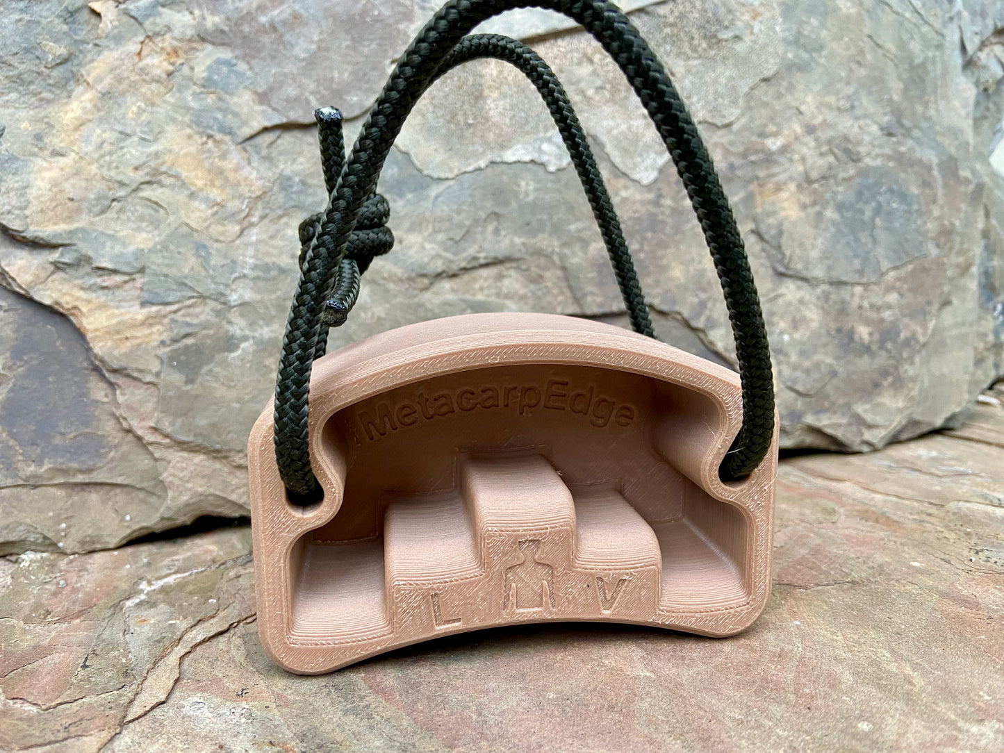 MetacarpEdge V2 unlevel hangboard in woodtex