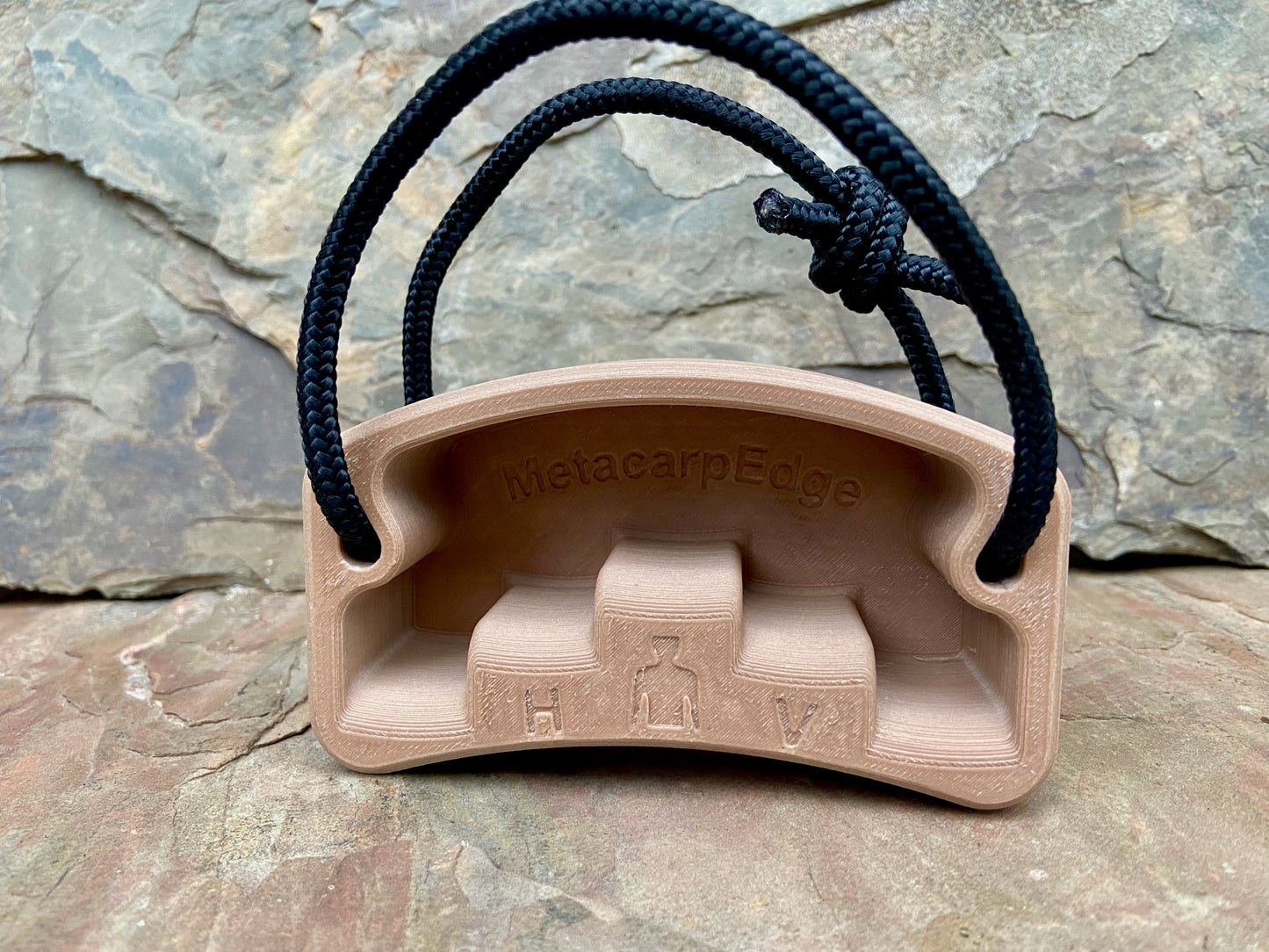 MetacarpEdge V2 unlevel hangboard in woodtex