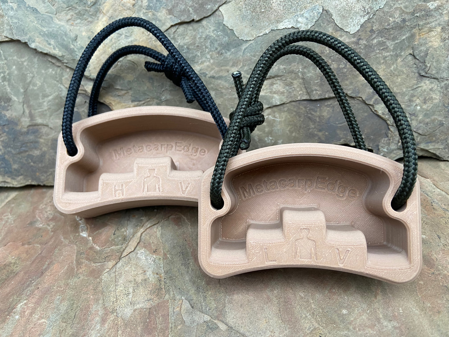 MetacarpEdge V2 unlevel hangboard in woodtex